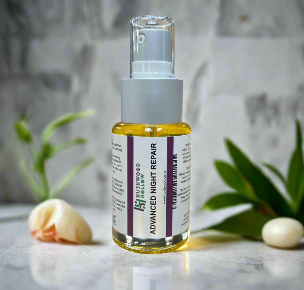 Skincare oil, Advanced Night Repair Serum containing Jojoba and Rosehip oils