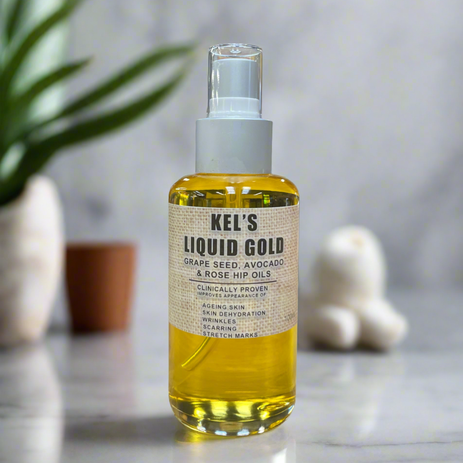 Kel's Liquid Gold with Grapeseed oil, avocado oil and rosehip oil