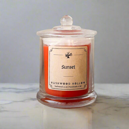 Sunset Candle that smells like grapes