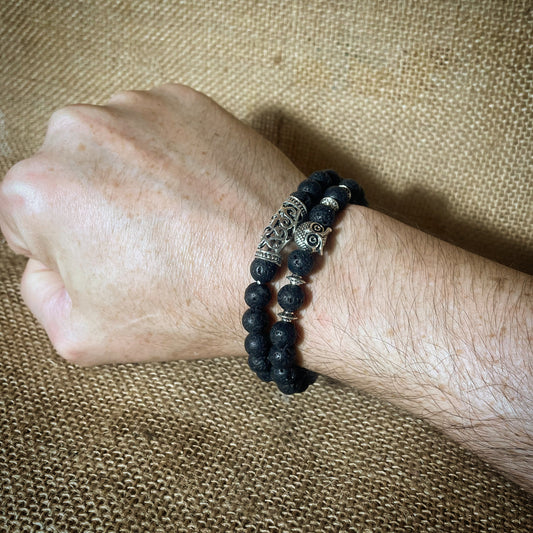 Lava Rock Bracelet - Owl